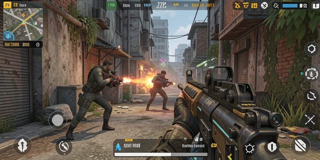 Gameplay seru saat menembak di 77RP.