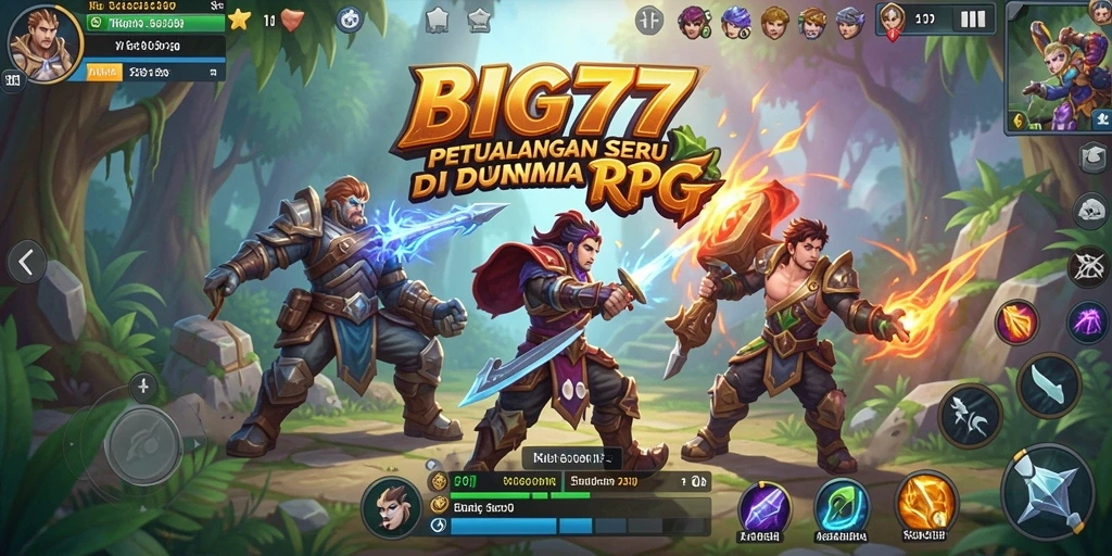 Tampilan gameplay RPG yang seru dan mendebarkan dalam BIG77.