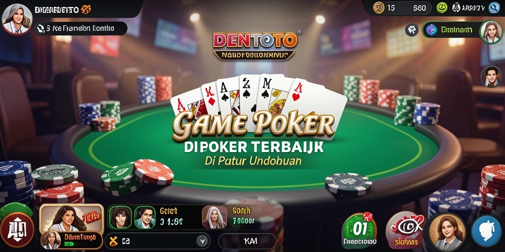 Screenshot DENTOTO menampilkan pengalaman gameplay Poker yang mendebarkan.