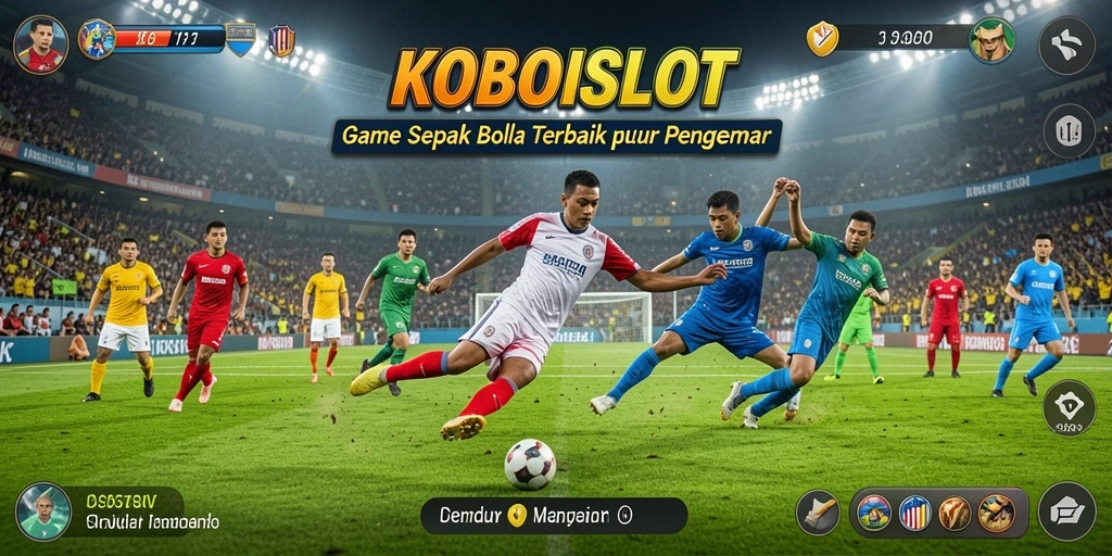 Tampilan gameplay KOBOISLOT yang menegangkan di lapangan sepak bola.