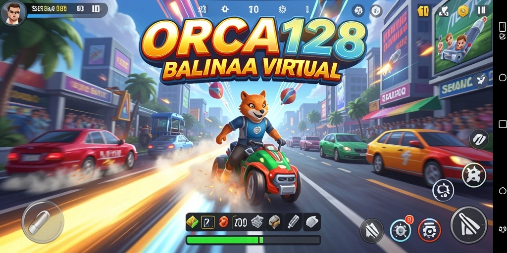 Tampilan gameplay ORCA128 yang menegangkan dan seru.