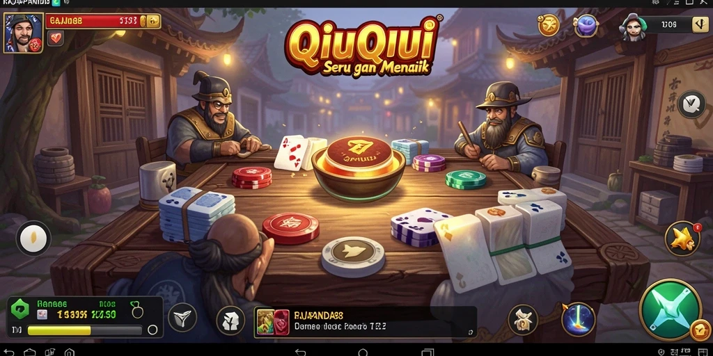Screenshot gameplay RAJAPANDA88 menampilkan aksi seru QiuQiu.