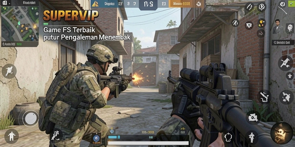 Screenshot gameplay <strong>SUPERVIP</strong> menampilkan aksi tembak-menembak yang mendebarkan.