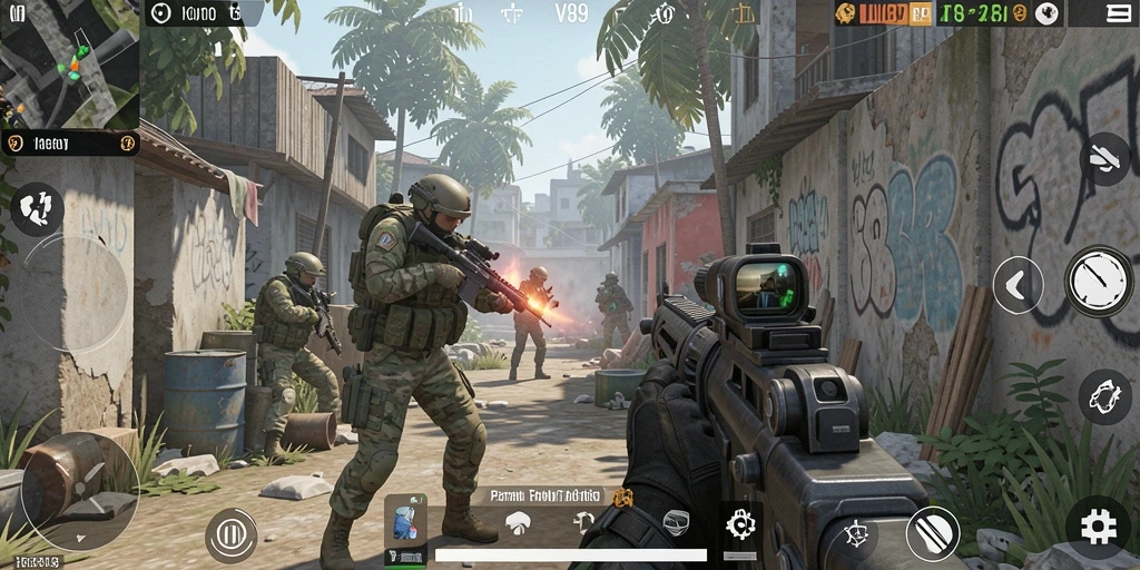 Tampilan gameplay V89 yang menegangkan dan penuh aksi.